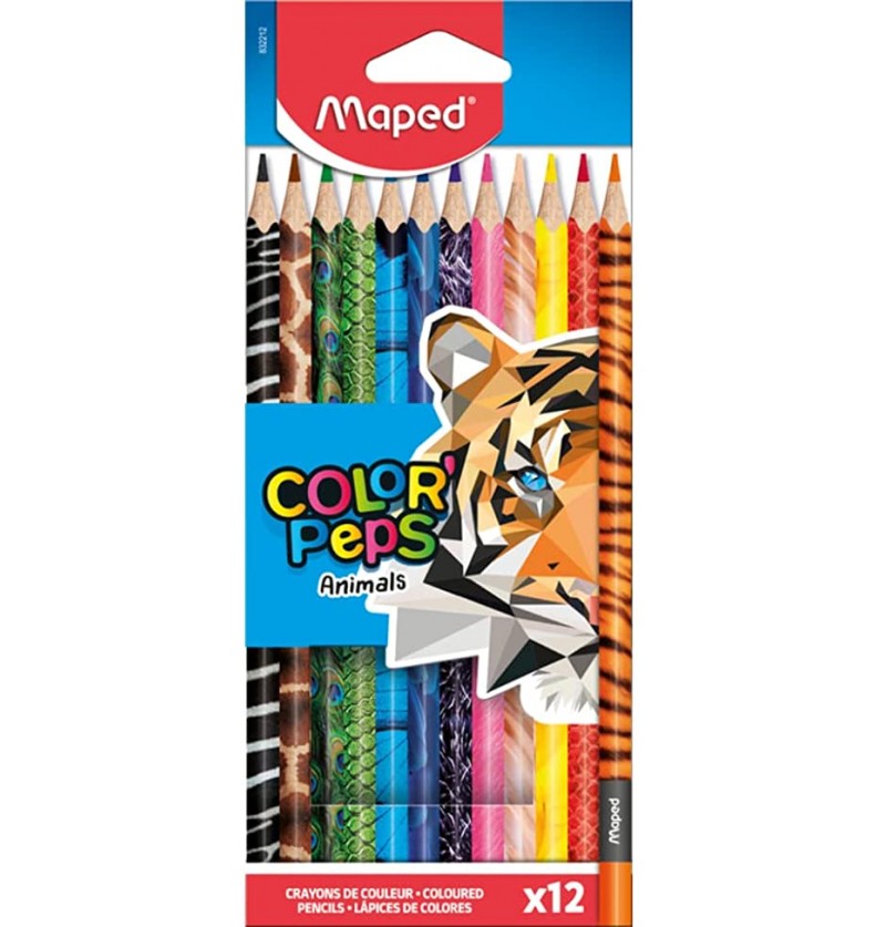 pastelli-maped-legno-animals-12pz