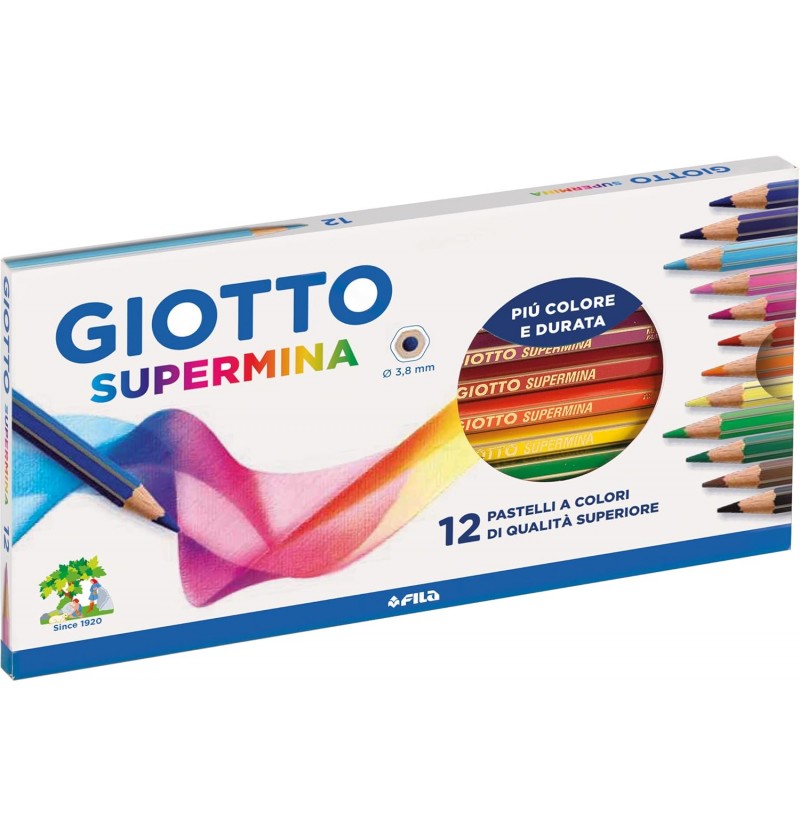PASTELLI GIOTTO LEGNO SUPERMINA 12PZ