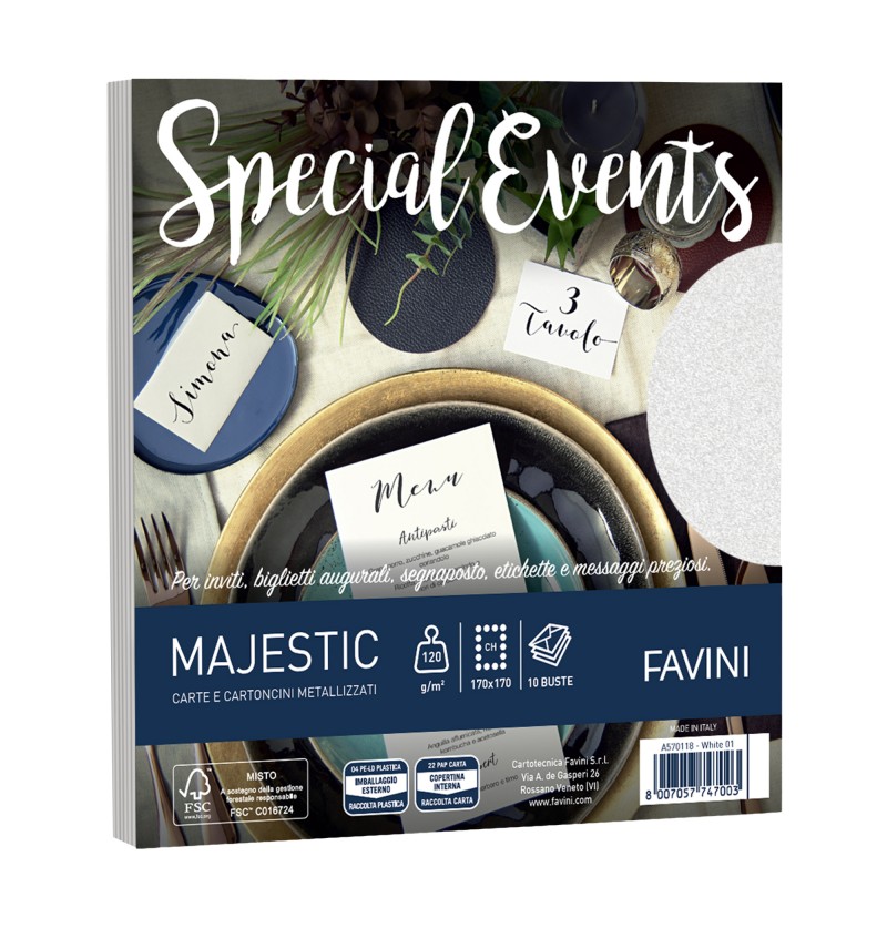 BUSTA SPECIAL EVENTS 120GR CH 17X17 10PZ Bianco 01